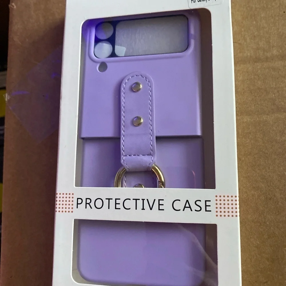Samsung Galaxy Z Flip 4 cover purple ring holder case